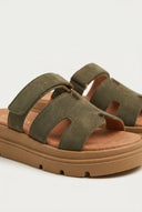 RAGAZZA - Flatform Sandals - Olive Suede
