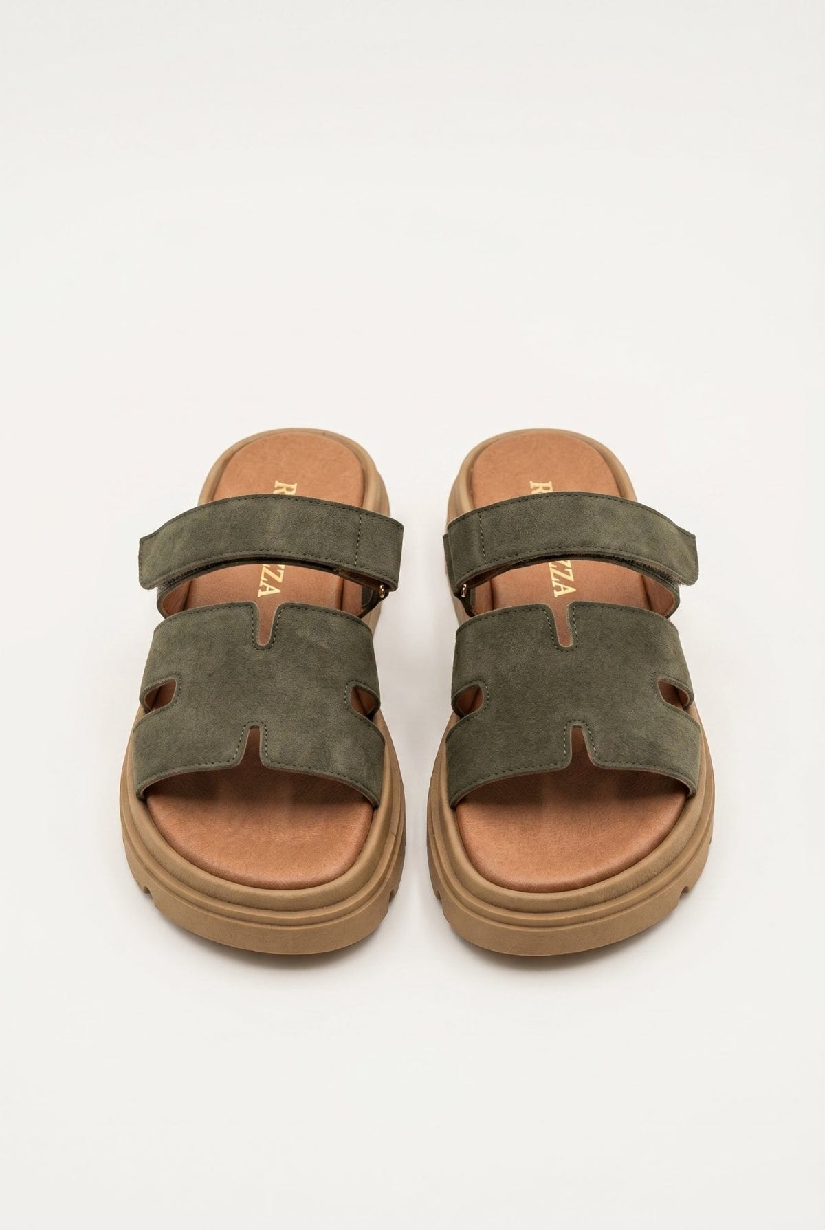 RAGAZZA - Flatform Sandals - Olive Suede