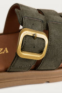 RAGAZZA - Flatform Sandals - Olive Suede