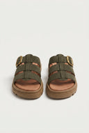 RAGAZZA - Flatform Sandals - Olive Suede