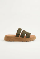 RAGAZZA - Flatform Sandals - Olive Suede