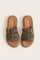 RAGAZZA - Flatform Sandals - Olive Suede