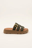 RAGAZZA - Flatform Sandals - Olive Suede