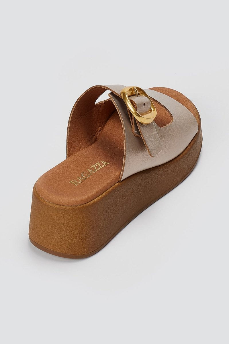 RAGAZZA - Flatform Sandals - Sand Matte