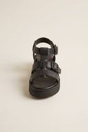 TFP - Flatform Sandals Side Buckle - Black Matte