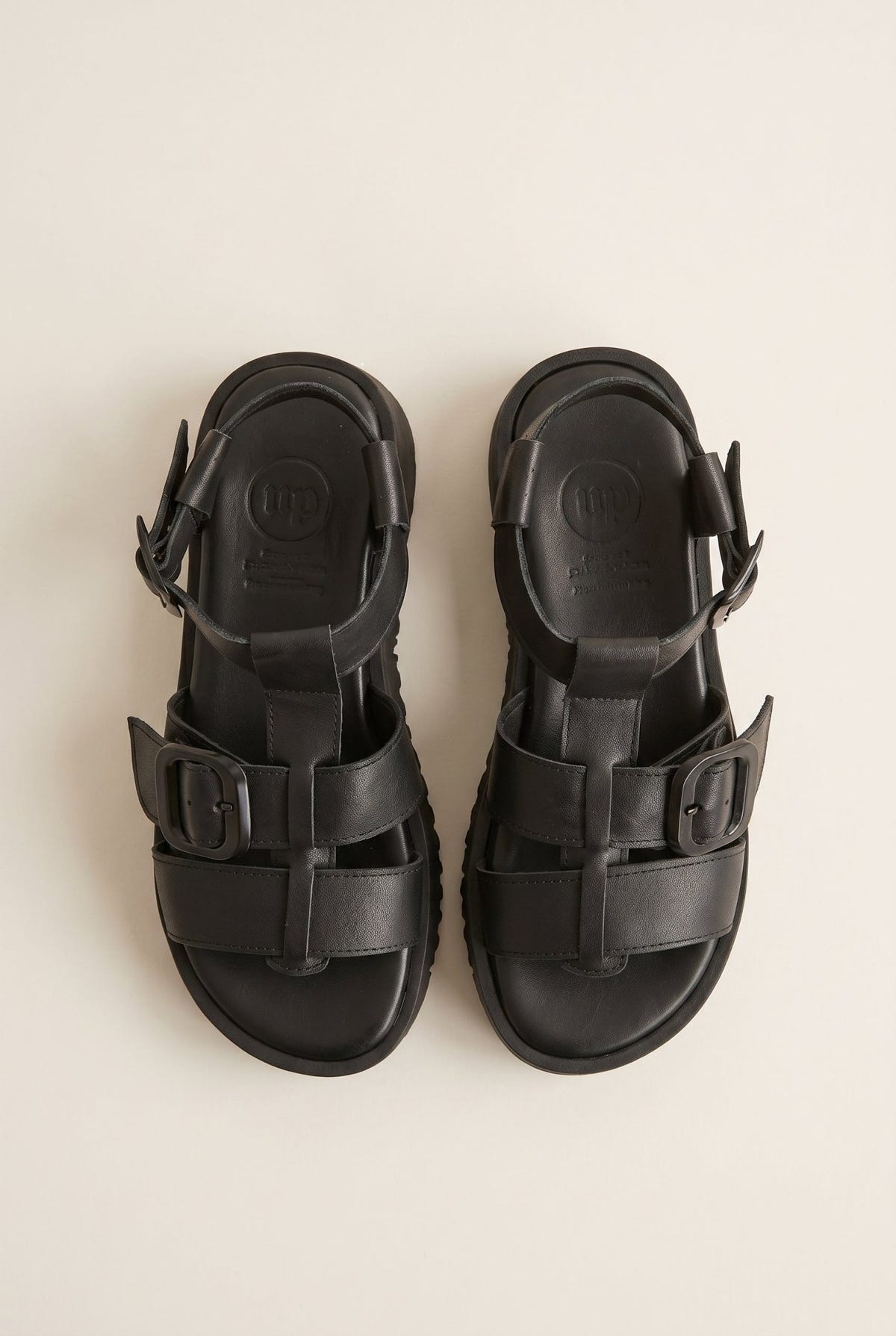 TFP - Flatform Sandals Side Buckle - Black Matte