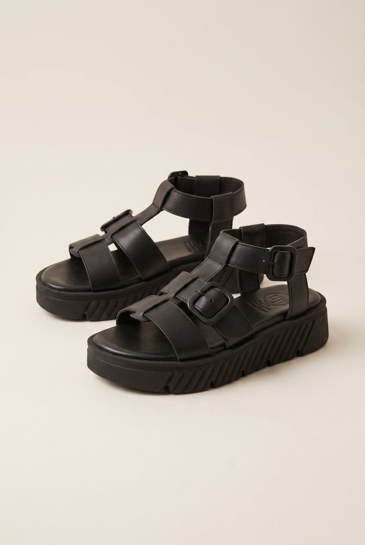 TFP - Flatform Sandals Side Buckle - Black Matte