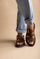 TFP - Flatform Sandals Side Buckle - Brown Suede