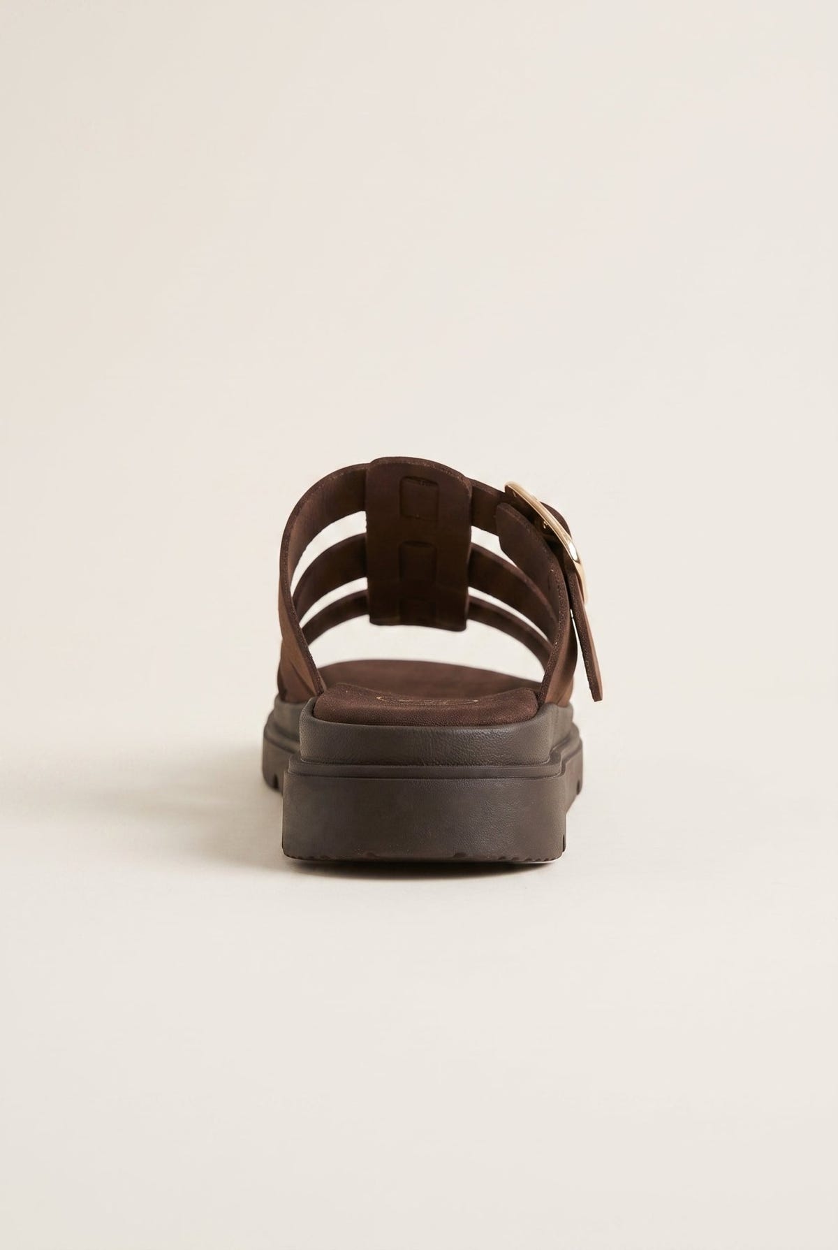 TFP - Flatform Sandals Side Buckle - Brown Suede