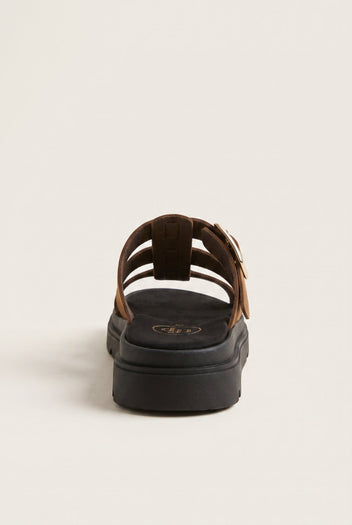 TFP - Flatform Sandals Side Buckle - Mocha Suede