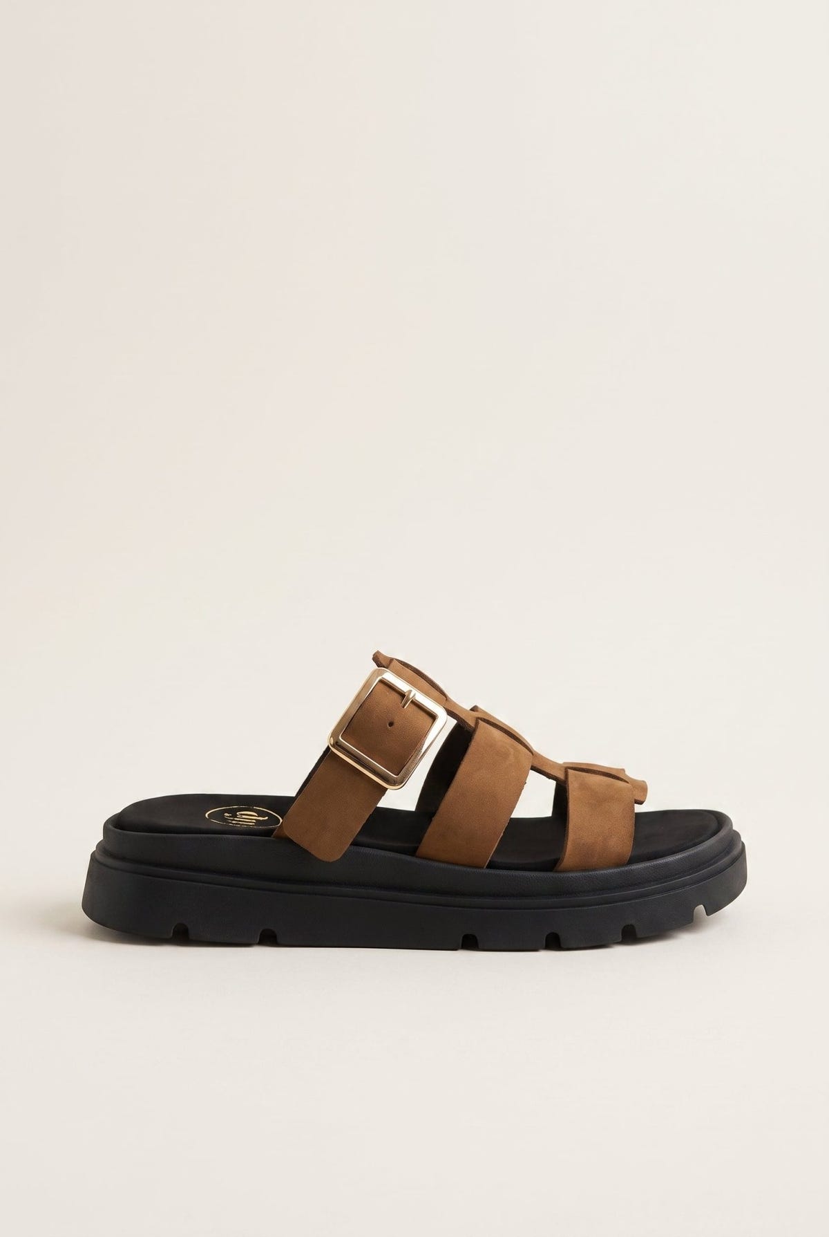 TFP - Flatform Sandals Side Buckle - Mocha Suede
