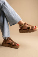 TFP - Flatform Sandals Side Buckle - Taupe Suede