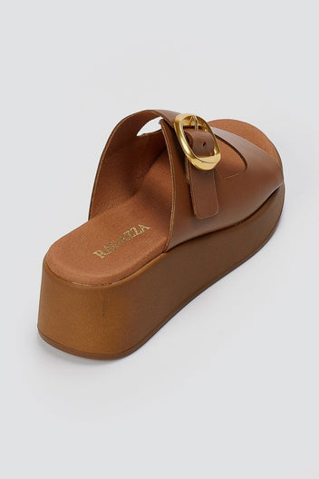 RAGAZZA - Flatform Sandals - Tan Matte