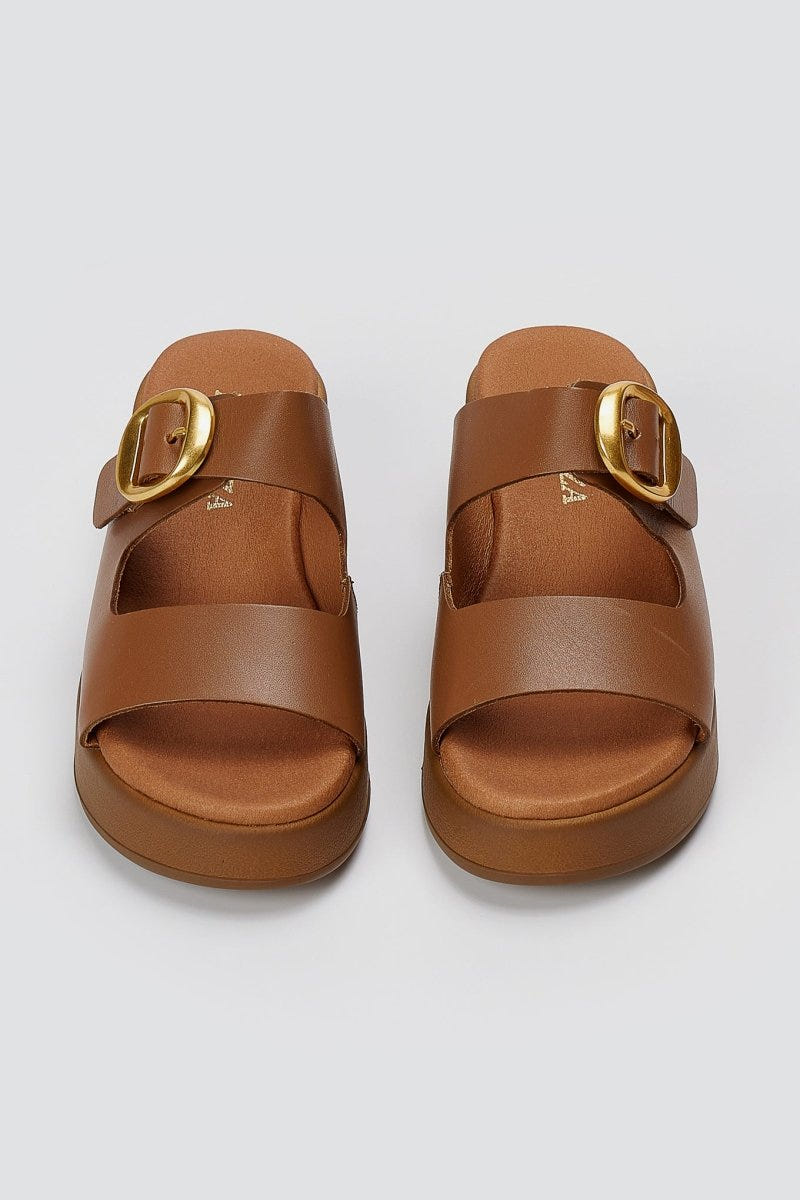 RAGAZZA - Flatform Sandals - Tan Matte