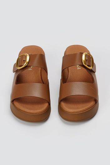 RAGAZZA - Flatform Sandals - Tan Matte