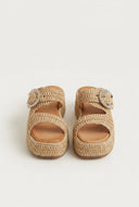 Mariella Fabiani - Flatform Sandals - Tan Raffia