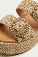 Mariella Fabiani - Flatform Sandals - Tan Raffia