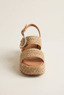 Mariella Fabiani - Flatform Sandals - Tan Raffia