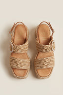 Mariella Fabiani - Flatform Sandals - Tan Raffia