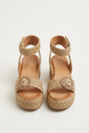 Mariella Fabiani - Flatform Sandals - Tan Raffia