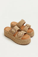 Mariella Fabiani - Flatform Sandals - Tan Raffia