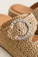 Mariella Fabiani - Flatform Sandals - Tan Raffia
