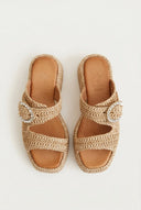 Mariella Fabiani - Flatform Sandals - Tan Raffia