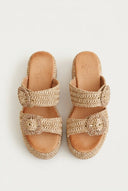 Mariella Fabiani - Flatform Sandals - Tan Raffia