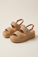 Mariella Fabiani - Flatform Sandals - Tan Raffia