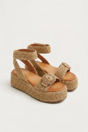 Mariella Fabiani - Flatform Sandals - Tan Raffia