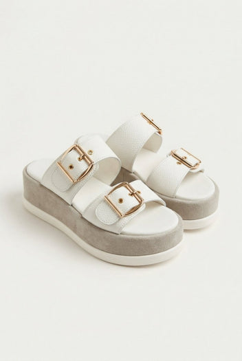 Mariella Fabiani - Flatform Sandals - White Matte