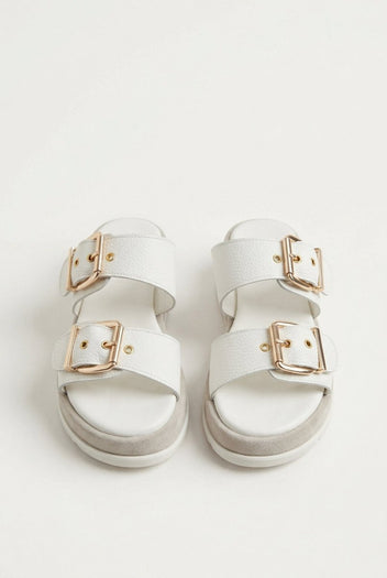 Mariella Fabiani - Flatform Sandals - White Matte