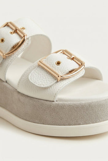 Mariella Fabiani - Flatform Sandals - White Matte