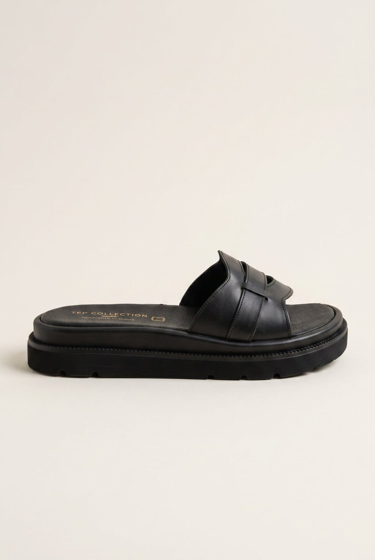 TFP - Flatform Sandals Wide Cut Out - Black Matte