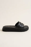 TFP - Flatform Sandals Wide Cut Out - Black Matte