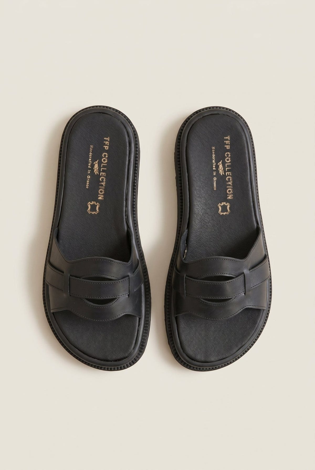 TFP - Flatform Sandals Wide Cut Out - Black Matte