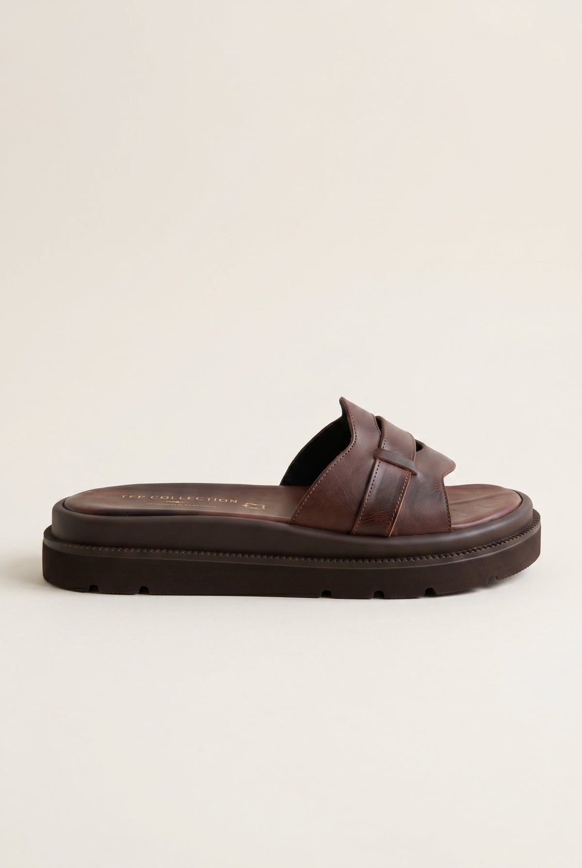 TFP - Flatform Sandals Wide Cut Out - Brown Matte