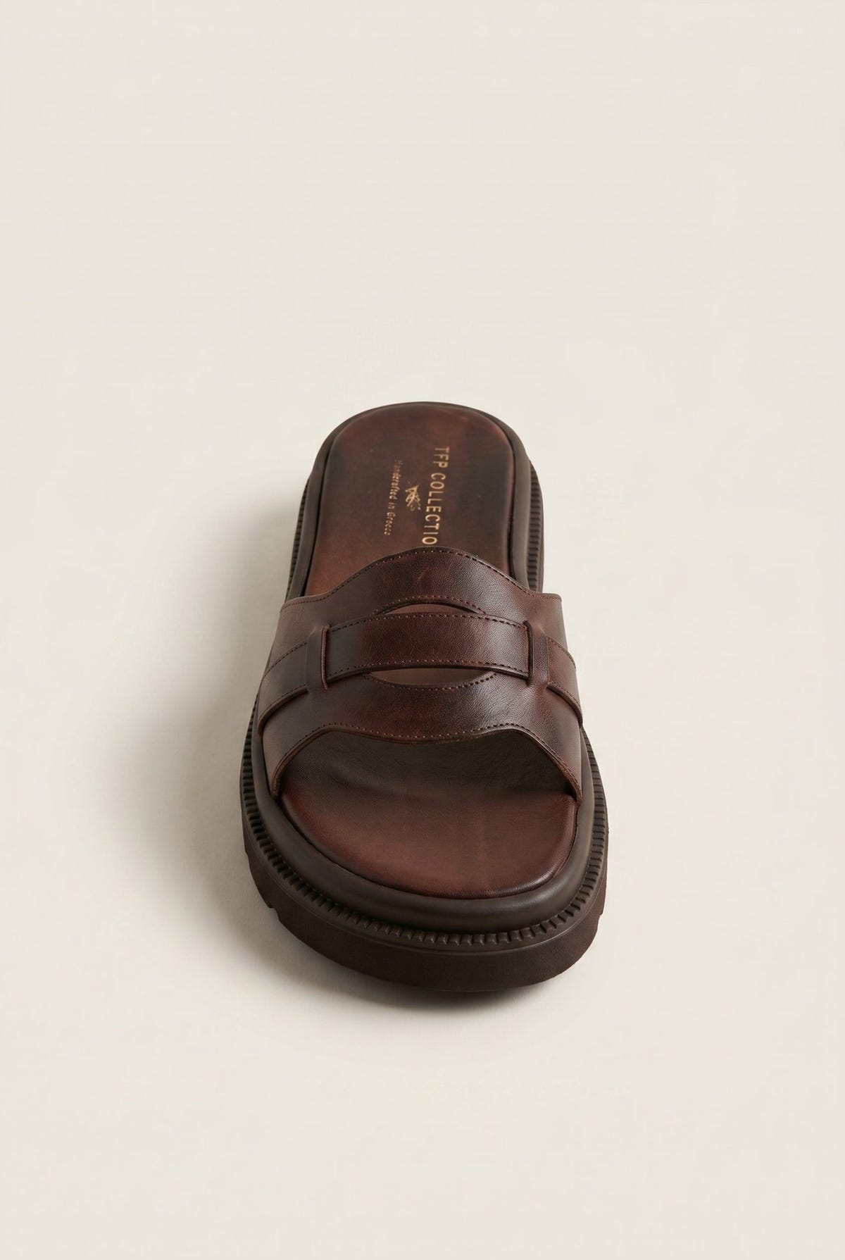 TFP - Flatform Sandals Wide Cut Out - Brown Matte