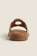 TFP - Flatform Sandals Wide Cut Out - Taupe Suede