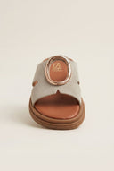 TFP - Flatform Sandals Wide Cut Out - Taupe Suede