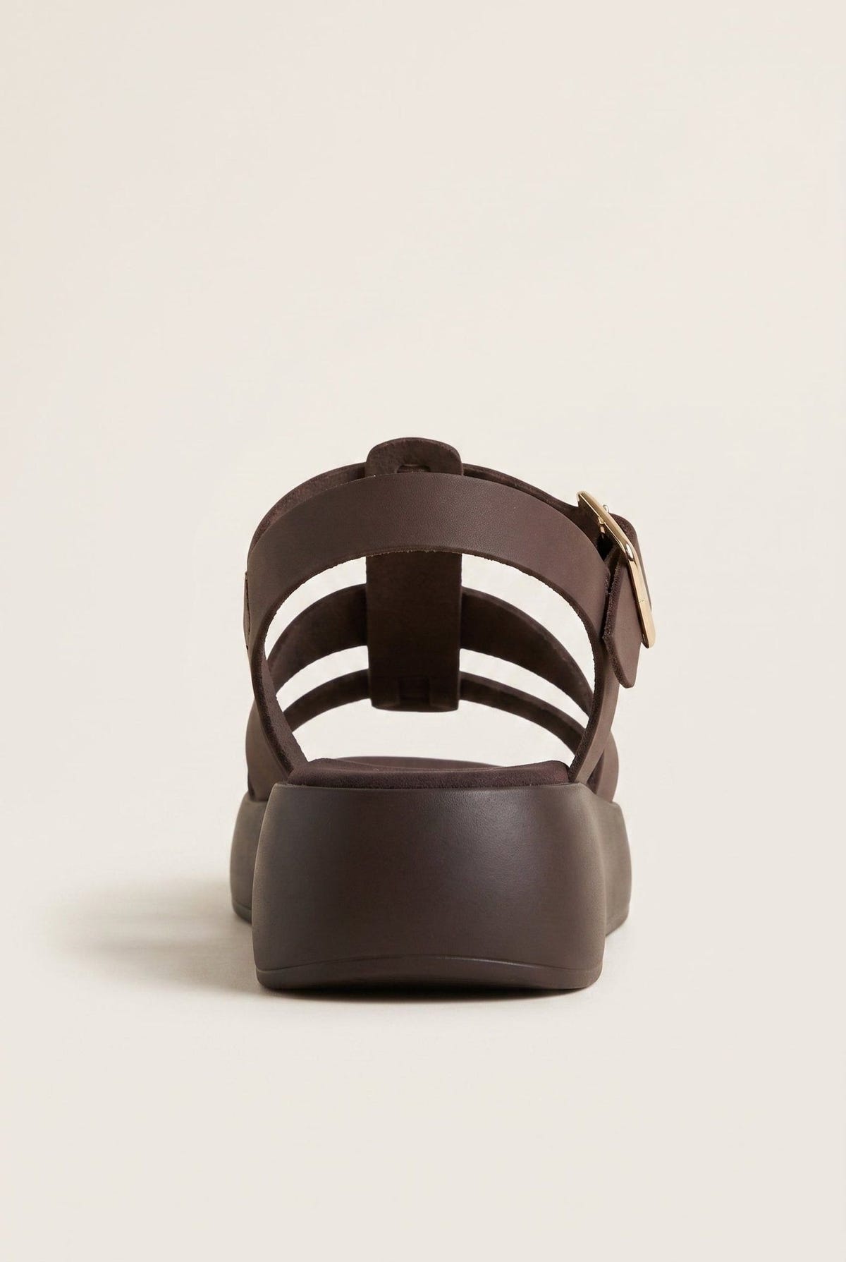 TFP - Flatform Sandals Wide Strap Buckle - Brown Suede