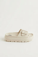 Gold Star - Flatform Slides Buckle - Beige Matte