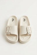 Gold Star - Flatform Slides Buckle - Beige Matte