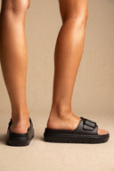 Gold Star - Flatform Slides Buckle - Black Matte