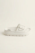 Gold Star - Flatform Slides Buckle - White Matte