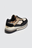 Flatform sneakers σε συνδυασμούς υλικών ERYNN - Μαύρο - thefashionproject.gr - ERYNN