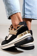 Flatform sneakers σε συνδυασμούς υλικών ERYNN - Μαύρο - thefashionproject.gr - ERYNN