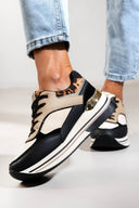Flatform sneakers σε συνδυασμούς υλικών ERYNN - Μαύρο - thefashionproject.gr - ERYNN