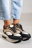 Flatform sneakers σε συνδυασμούς υλικών ERYNN - Μαύρο - thefashionproject.gr - ERYNN