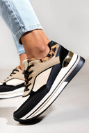 Flatform sneakers σε συνδυασμούς υλικών ERYNN - Μαύρο - thefashionproject.gr - ERYNN